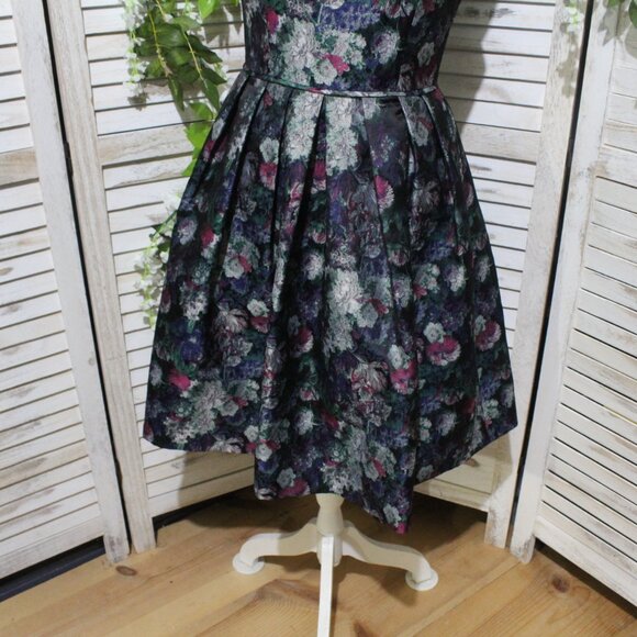 Tahari Jacquard Floral Fit and Flare Dress (1415) - Picture 2 of 16